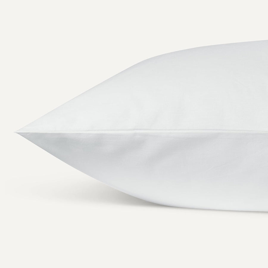 Parure de Lit 1 Personne 2 Pièces en Coton Bio, Housse de Couette 135 x 200 cm et 1 Taie d'oreiller 65 x 65 cm, Blanc