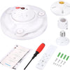 Ventilateur Plafond avec Lumière Pales Rétractable Télécommande 3 Niveaux Luminosité 3 Vitesse Eclairage 57cm Lampe Silencieux BLANC