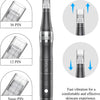 Stylo Beauté Microneedling, Appareil de Soin du Visage et du Corps avec 3 Vitesses et 12 Cartouches de Remplacement, Rechargeable