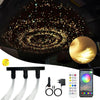 Plafonnnier LED en fibre optique Light Star, lumière en fibre de verre étoilée avec application/télécommande/mode musique, dynamo RGBW et 300 pièces x 0,75 mm x 2 m câble fibre optique