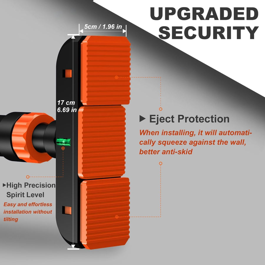 Barre de traction réglable 69 cm à 92 cm, sans perçage, barre de traction avec tapis antidérapant et fermeture