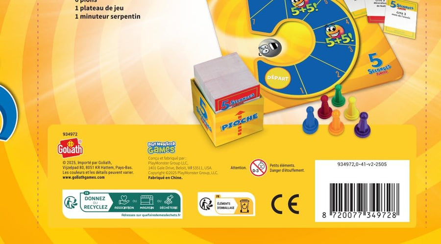 Goliath - 5 Secondes Junior - Jeu de Société Drôle pour Enfants dès 6 Ans – 1 Question, 3 réponses, 5 Secondes – Rires & Rapidité - Apprendre en S’Amusant - 2+ Joueurs - en Français