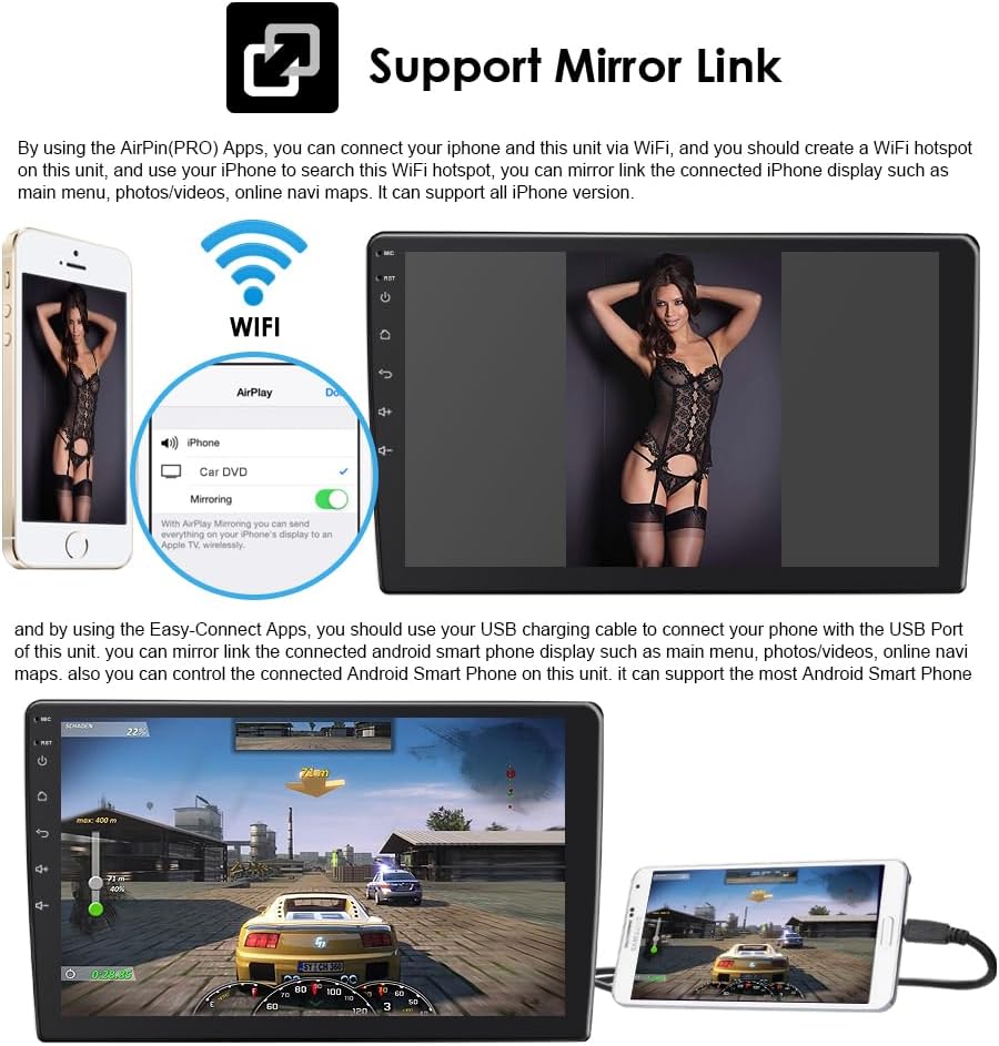 Autoradio Android 14 pouces pour Citroën C2 C3 2002 2003 2004 2005 2006, compatible avec Wireless Carplay/Android Car, commandes au volant, WiFi/4G, AM/FM 4 cœurs 2 Go et 64 Go