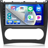 Autoradio 4Go+64Go pour Mercedes Benz Classe C W203,W209 C180, C200(2005-2009),Wireless Carplay Android Auto, 9 Pouces 2 Din Bluetooth 5.0/GPS/WiFi /32EQ DSP+MIC