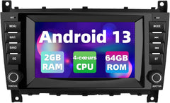 Autoradio pour Mercedes Benz Classe C W203/CLC W203 Classe G W463 Android 13 [2Go+64Go] avec Carplay Android Auto 7 Pouces GPS WiFi USB FM Bluetooth Commande au Volant