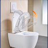 Abattant WC Forme D Cuvette Toilette avec Frein de Chute, Lunette WC avec Fermeture en Douceur, Lunette de Toilette Blanche Universelle,42,5x36,3x4,9CM