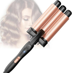 Fer à Friser 3 Barils Beach Waves, Céramique Boucleur 3 Tete Ondulé,2 Températures, Cheveux Chauffage Rapide Gaufre wavy Hair