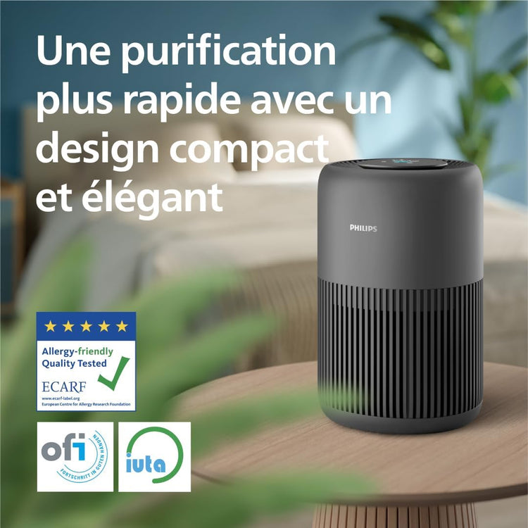 Purificateur d'Air Philips Série 900 HEPA NanoProtect Filtre Charbon Actif CADR 250m³/h 65m² Silencieux Intelligent (AC0951/13) NOIR