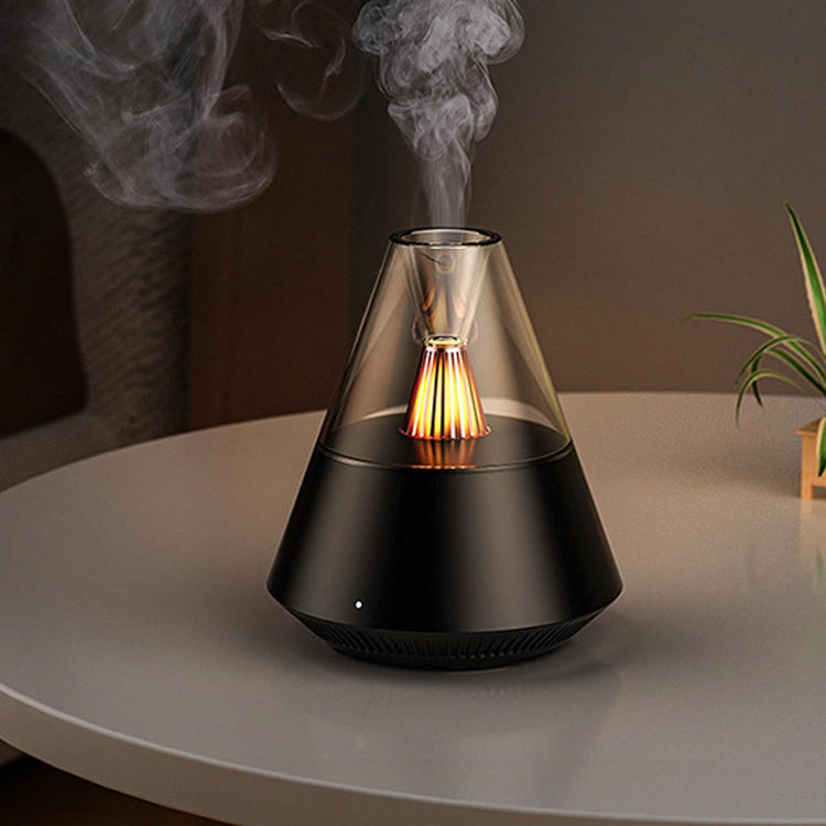 Diffuseur Huiles Sssentielles Humidificateur Portable Brume Froide Effet Lumière Chaude Télécommande Capacité 150ml NOIR