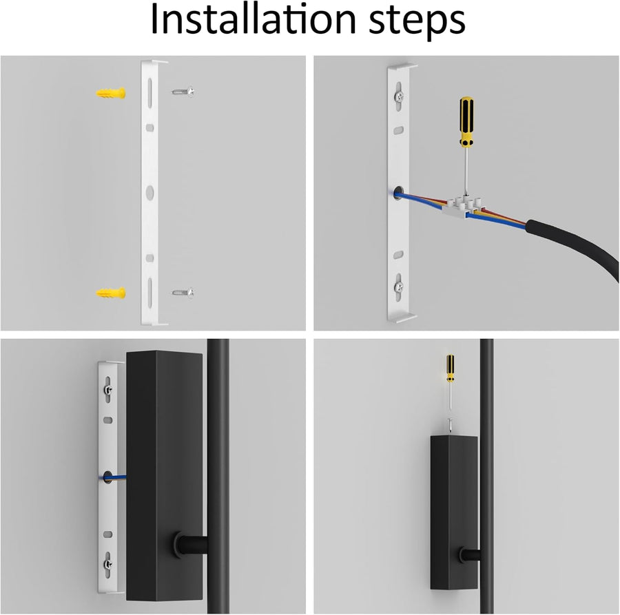 Lot de x2 Appliques Murale LED avec Télécommande Noir - 100 cm, 28 W, 3000 K-6000 K, avec Fonctions de Variation d'Intensité et de Minuterie