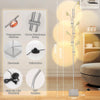 Lampadaire sur Pied Salon Projecteur RGB 5 Têtes d'éclairage Réglables Lumière d'Ambiance LED 3000K,Lampe Coucher de Soleil Filtres de Couleur Interchangeables