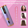 Fer A Boucler Automatique Boucleur à Cheveux Sans Fil Rechargeable Anti-Brûlures avec Minuteur et 6 Température
