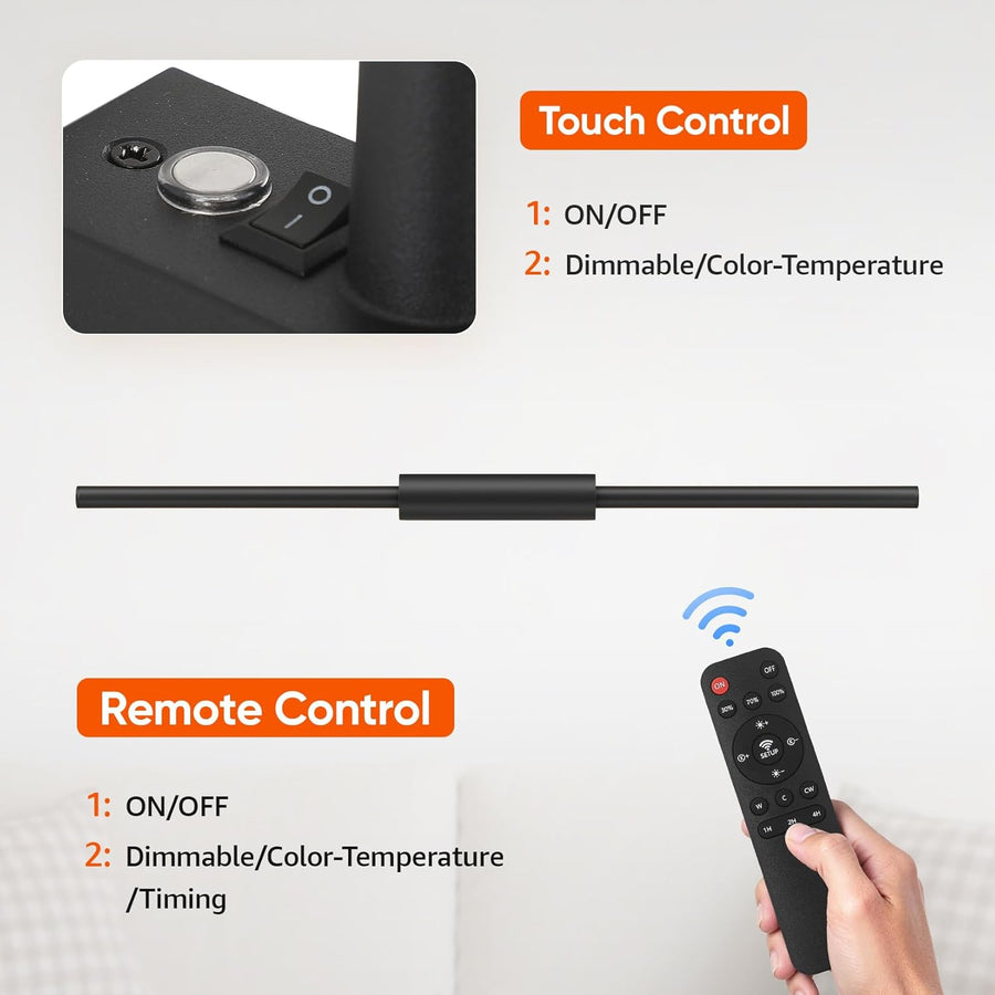 Lot de x2 Lampe Murale LED d'Intérieur sans Fil avec Batterie 60cm 7W, Dimmable avec Télécommande et Minuterie, Éclairage Mural Rechargeable pour Salon et Chambre