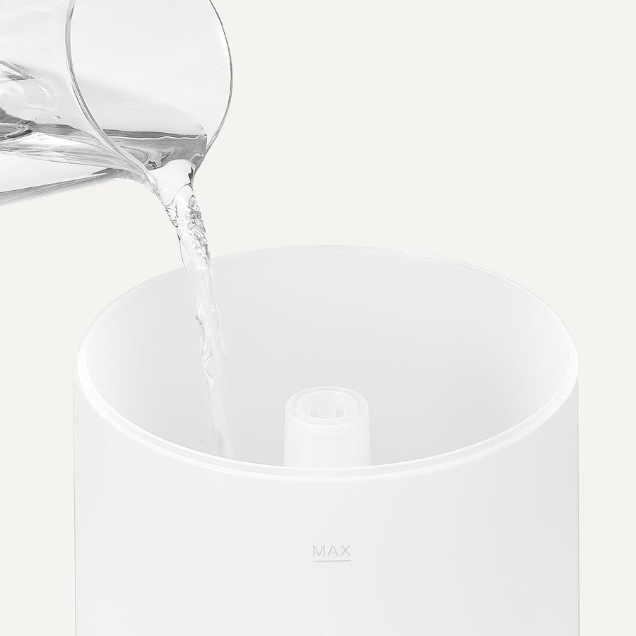 Humidificateur pour Chambre, Remplissage par le Haut, Réservoir d’Eau 3,0L, Diffuseur d’Huiles Essentielles, Blanc