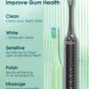 Brosse A Dents Electrique Base Brosse A Dents x6 Brosse Rechargeable Minuterie 5 Modes NOIR