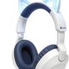 Hmusic Casque Retour Audio Enfants, sans Fil & Filaire, 120H d'autonomie Microphone caché, Voleme Limité 85dB, Bluetooth 6.0, Câble AUX 3,5 mm, Doux et confortable, Pliable, bleu