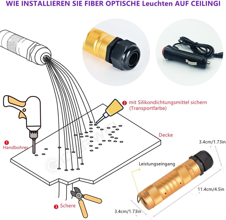 Kit plafonnier ciel étoilé en fibre optique pour voiture, application Bluetooth, kit d'éclairage avec télécommande RF, lumières optiques RGBW en fibre optique avec 160 pièces