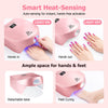 Lampe D'ongles, Fente de Lumière du Pouce, 72W Lampe de Durcissement Rapide Professionnelle pour Tous les Polissages en Gel, Apteur Automatique, écran LED, Rose