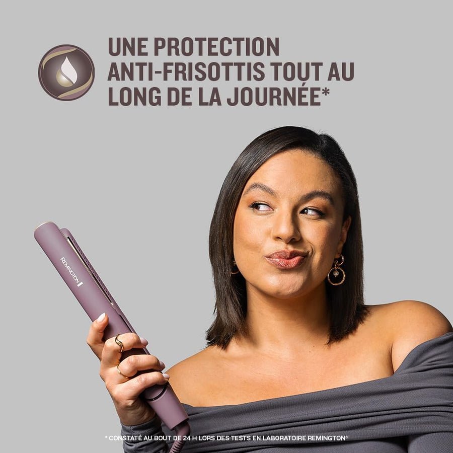 Remington AIRvive Lisseur Cheveux Technologie Ionic Air : résultats de coiffage longue durée Revêtement ultra-céramique avec micro-actifs plaques étroites,écran LCD, 150-230°C Fer à lisser