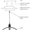 Lot de 2 Suspension Luminaire Industrielle Lustre Plafonnier Industrie Lampes E27 Corde Ajustable 32CM Lustre Noir et Blanc