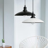 Lot de 2 Suspension Luminaire Industrielle Lustre Plafonnier Industrie Lampes E27 Corde Ajustable 32CM Lustre Noir et Blanc