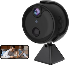 Mini Caméra WiFi Surveillance 2K - Caméra Nanny avec Détection PIR, Batterie Longue Durée, Détection de Mouvement et Vision Nocturne 2.4G/5G WiFi Dual-Band