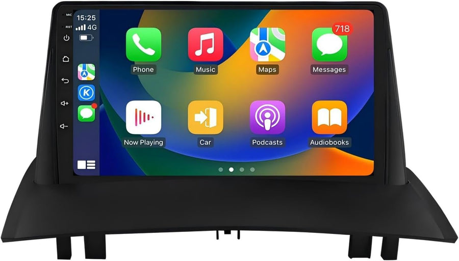 Android 14 Autoradio à écran tactile 9" pour Renault Megane 2 2002 2003 2004 2005 2006 2007 2008 2009 2 Go et 64 Go de mémoire Prend en charge Carplay/Android Auto sans fil, commande au volant