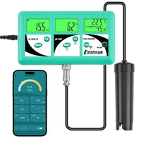 Moniteur pH EC TDS pour Hydroponie, 7 en 1 pH EC PPM CF Température Testeur D'humidité De L'air Pour L'aéroponie, Contrôler La Conductivité pH De La Solution Nutritive Hydroponique