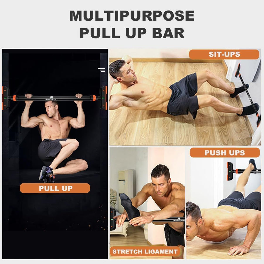 Barre de traction réglable 69 cm à 92 cm, sans perçage, barre de traction avec tapis antidérapant et fermeture