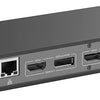 Station d’Accueil Double Ecran 4K60Hz, 14 en 1 HDMI et DisplayPort 4X USB-A 3.0 2X USB-C 3.0