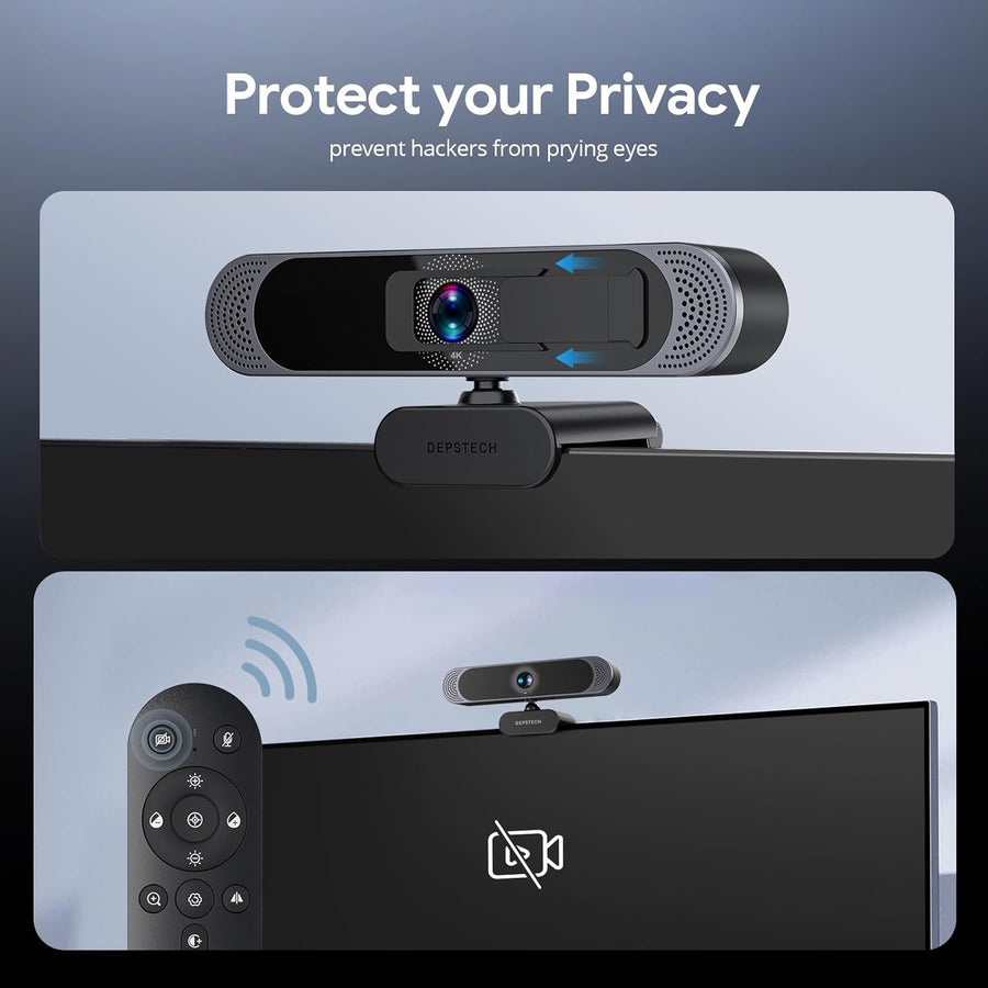 Webcam 4K, Webcam PC Ultra HD 1/2.55" 8MP Autofocus, Double Micro, Zoom 3X, Camera Streaming Idéale pour PC Mac Vidéo