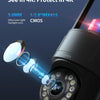 Caméra Surveillance 4K Extérieure avec Zoom Optique 5X, Vision Nocturne Couleur/IR Starlight 50m, Suivi Auto, Lumière Rouge-Bleue & Sirène, WiFi 5G/2,4G, App/PC, SD 256Go/FTP/NAS NOIR