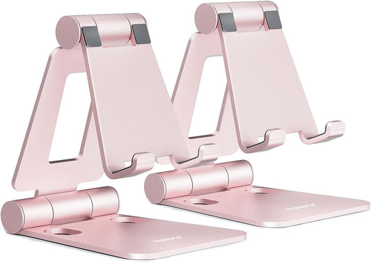 Lot de x2 Support Smartphone Portable Pliables Réglables Compatible Tous Téléphones ROSE DORE