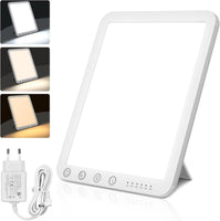Lampe de lumière du jour 15000 lux - Lampe de thérapie lumineuse sans UV avec 3 températures de couleur - Intensité variable - Pour bureau contre la dépression hivernale