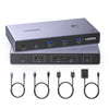 KVM Switch HDMI USB C 4K 60Hz 2 Entrées 1 Sortie avec 4 Ports USB 3.0 3A1C 5Gbps Commutateur KVM Câble HDMI et Câble USB-C Vidéo Inclus