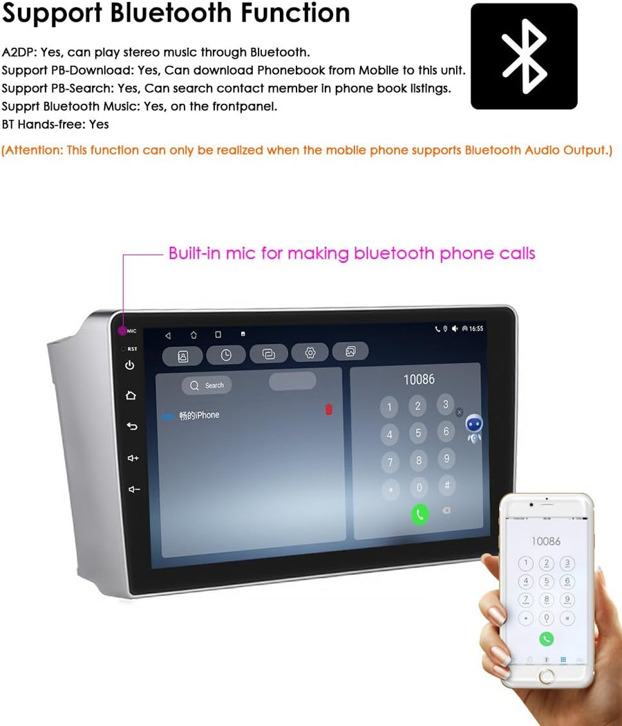 Autoradio Android 14 9 Pouces pour Smart fortwo 451 2005 2006 2007 2008 2009 2010, Compatible avec Carplay/Android Auto sans Fil, Commandes au Volant, Wi-Fi/4G, FM 4 cœurs 2 Go et 64 Go