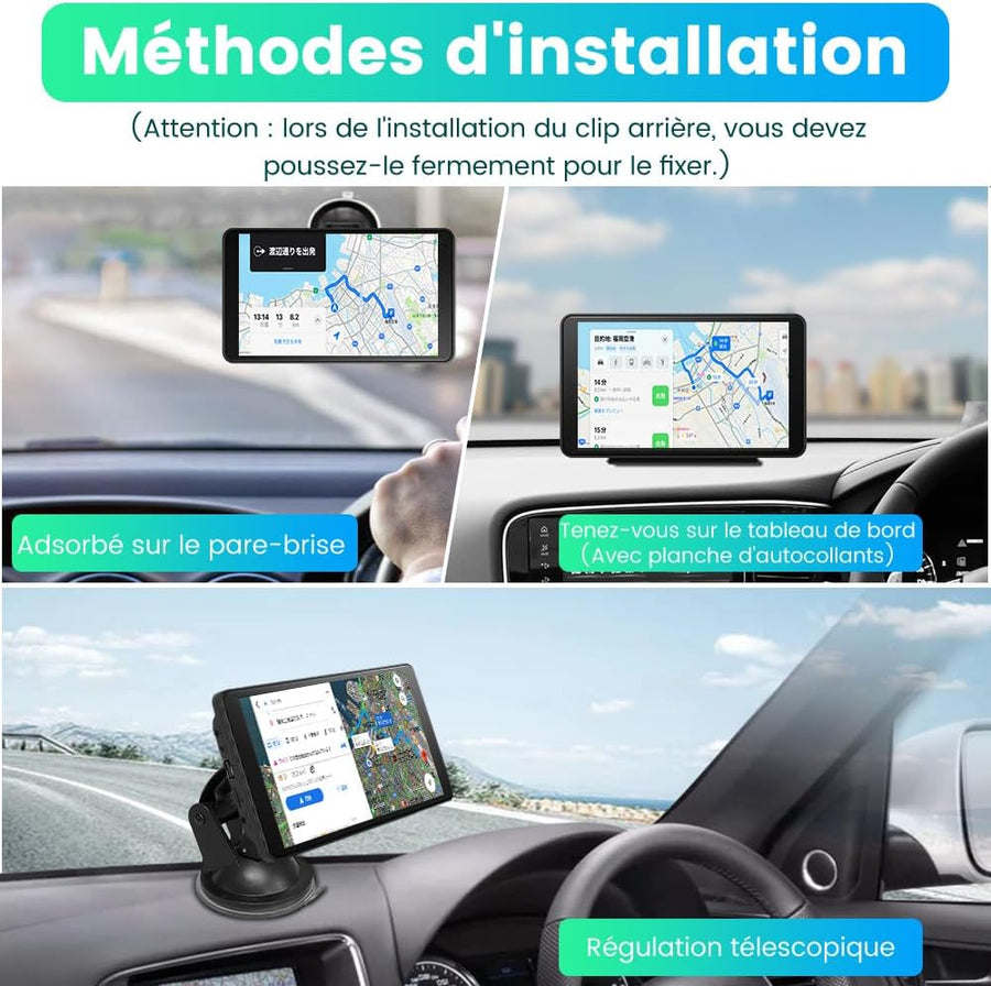 Autoradio 7" Écran Tactile HD avec CarPlay sans Fil, Android Auto, AirPlay, PhoneLink – Compatible iOS et Android