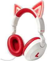 Casque Retour Audio Enfants, sans Fil & Filaire, 120H d'autonomie Microphone caché, Voleme Limité 85dB, Bluetooth 6.0, Câble AUX 3,5 mm, Doux et Confortable, Pliable, rouge