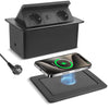 Prise Encastrable Plan de Travail, Multiprise Plate avec USB C PD 20 W et 15 W, Multiprise Encastrable Sans Fil, Prise Escamotable pour Cuisines Bureaux Salle de Réunion, 1.8M Câble