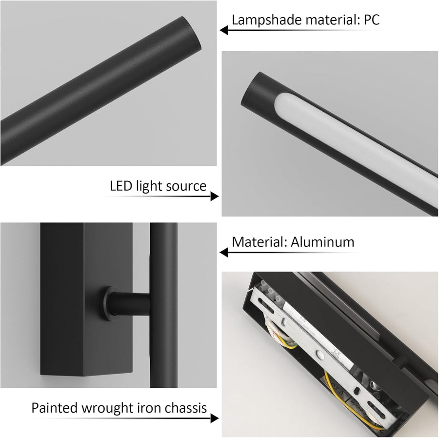 Lot de x2 Appliques Murale LED avec Télécommande Noir - 100 cm, 28 W, 3000 K-6000 K, avec Fonctions de Variation d'Intensité et de Minuterie