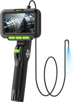 Caméra Endoscopique Articulée 210° Rotation Bidirectionnelle, Endoscope Industriel avec Lumière, Sonde 3.9mm, Tube Auto-Réinitialisable 1m, Écran IPS 5