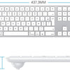 Clavier Filaire pour Mac, Câble de Clavier avec Double Port (Type C/USB), AZERTY Français pavé Numérique, Compatible avec Apple Mac Pro/Mini, MacBook Air/Neo, iMac Pro, Argent