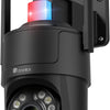Caméra Surveillance 4K Extérieure avec Zoom Optique 5X, Vision Nocturne Couleur/IR Starlight 50m, Suivi Auto, Lumière Rouge-Bleue & Sirène, WiFi 5G/2,4G, App/PC, SD 256Go/FTP/NAS NOIR