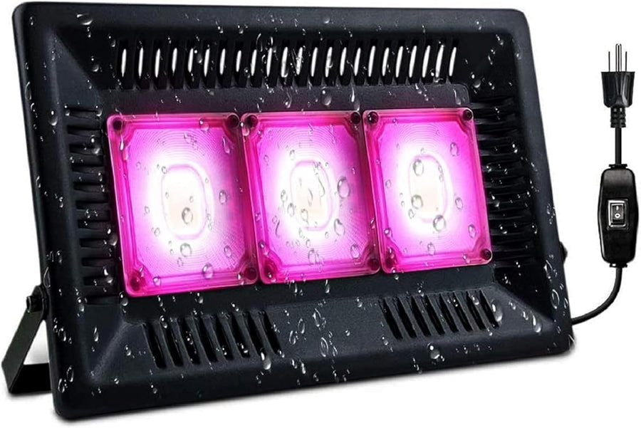 Lampe Horticole 150W, P600 Lampe Plante Interieur LED Spectre Complet, IP67 ETanche, Grow Light pour Une Culture Tout Au Long De L'AnnéE Avec Un éClairage De 270° - LumièRe Rose