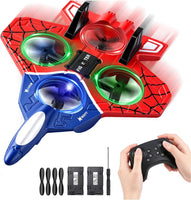 Drone Avion RC Rouge en Mousse pour Enfants, flottement Auto, lumières LED Flips 3D, 2 piles incluses, quadricoptère léger sécurisé, maniable pour garçons, filles et pilotes débutants