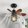 Ventilateur de plafond douille d’éclairage avec télécommande E27 Petits ventilateurs pour chambre à coucher Ferme Lampe de style industriel