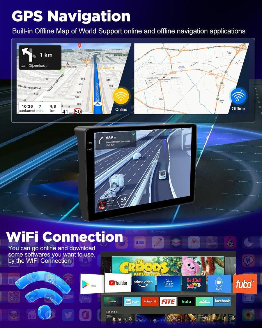 Autoradio 4+64G pour Citroen Berlingo 2015-2018/Peugeot Partner 2008-2019 avec Carplay et Android Auto - Écran incell 9 Pouces Prise en Charge WiFi GPS Commandes au Volant + Caméra de recul