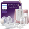 Philips Avent Kit Tire-lait électrique moteur de qualité hospitalière, imite le rythme de succion de bébé, jusqu'à 85 aspirations par min, 6 téterelles et 8 inserts, SCD553/11