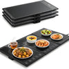 Chauffe-Plat Électrique Pliable en Verre,3-in-1 Chauffante Pliable avec Températures Réglables 30-120℃ et Minuteur 1-24H, Chauffe Plat Electrique Buffet pour Buffets Fête, Voyag Réunions