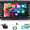 [3s Démarrage] Junsun Autoradio 7" Carplay pour VW Golf 5 6 Polo CarPlay & Android Auto Sans Fil, Bluetooth, FM radio, DSP, 4x45W, Caméra Recul Dyn, Microphone